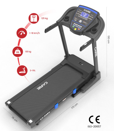 Verbonden Loopband CARE - CT-5584-3 - 18km/u - Kinomap - FBA