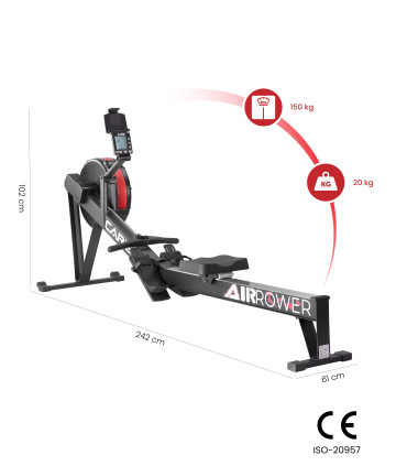 Roeitrainer - CARE - AIR ROWER verbonden - Gereviseerd