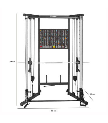 Opvouwbaar fitnessstation met dubbele katrol - CARE - premium line