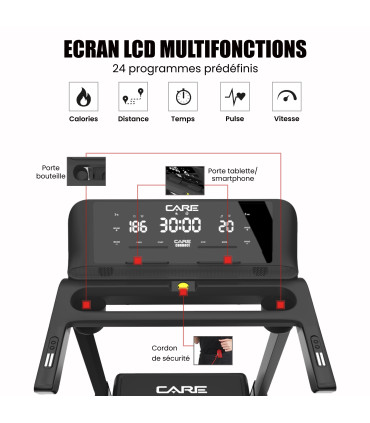 Verbonden loopband - 20km/u - CARE -FBA CT-750 - KINOMAP